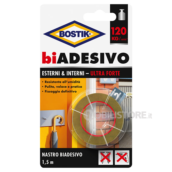 Nastro biadesivo Bostik Esterni&Interni 19 mm