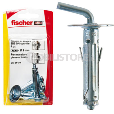 Tassello Fischer SBS 9 8K gancio corto